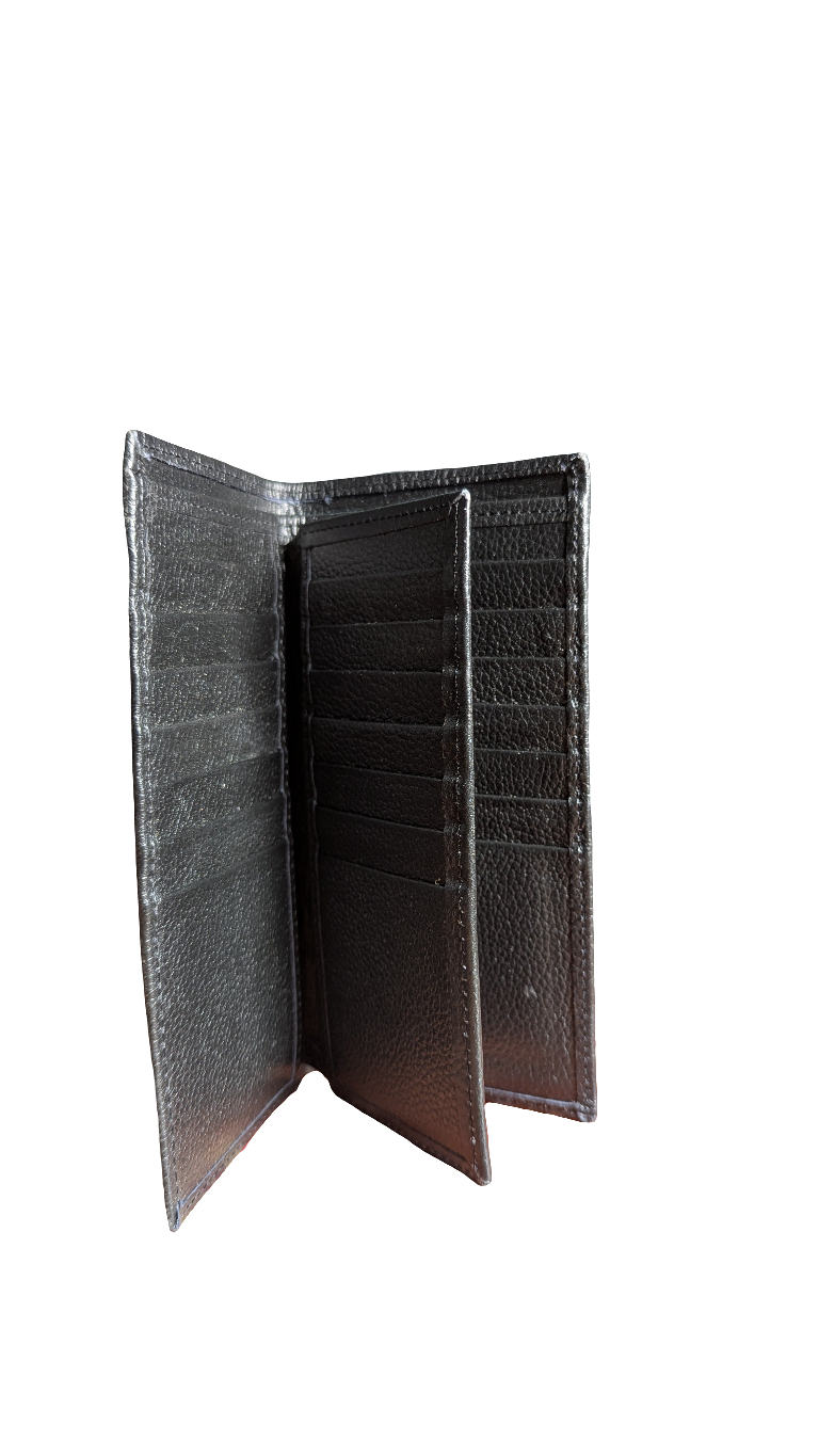 ARW-954 Texture Leather Medium Long wallet | Black