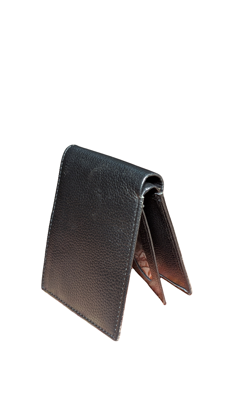 ARW-724 Texture Leather Bifold Wallet | Black