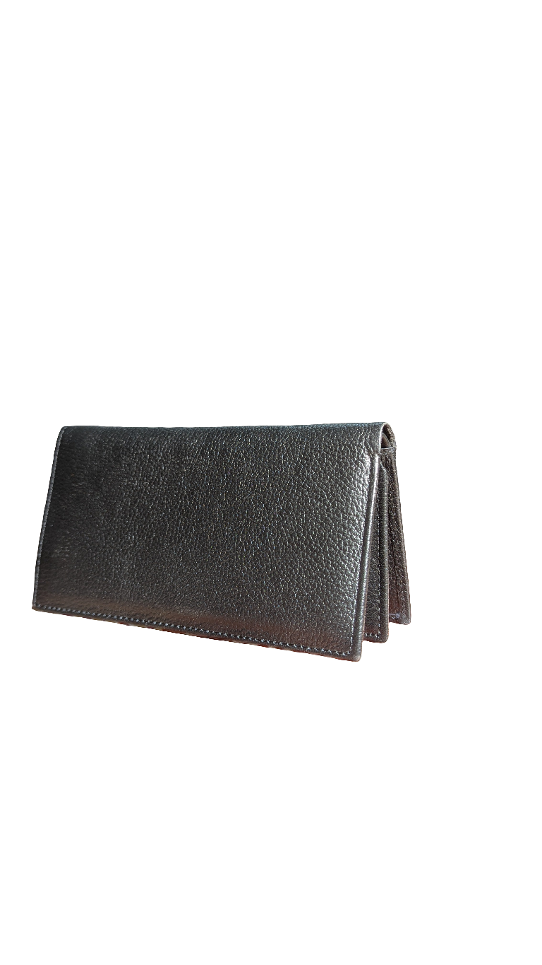 ARW-954 Texture Leather Medium Long wallet | Black