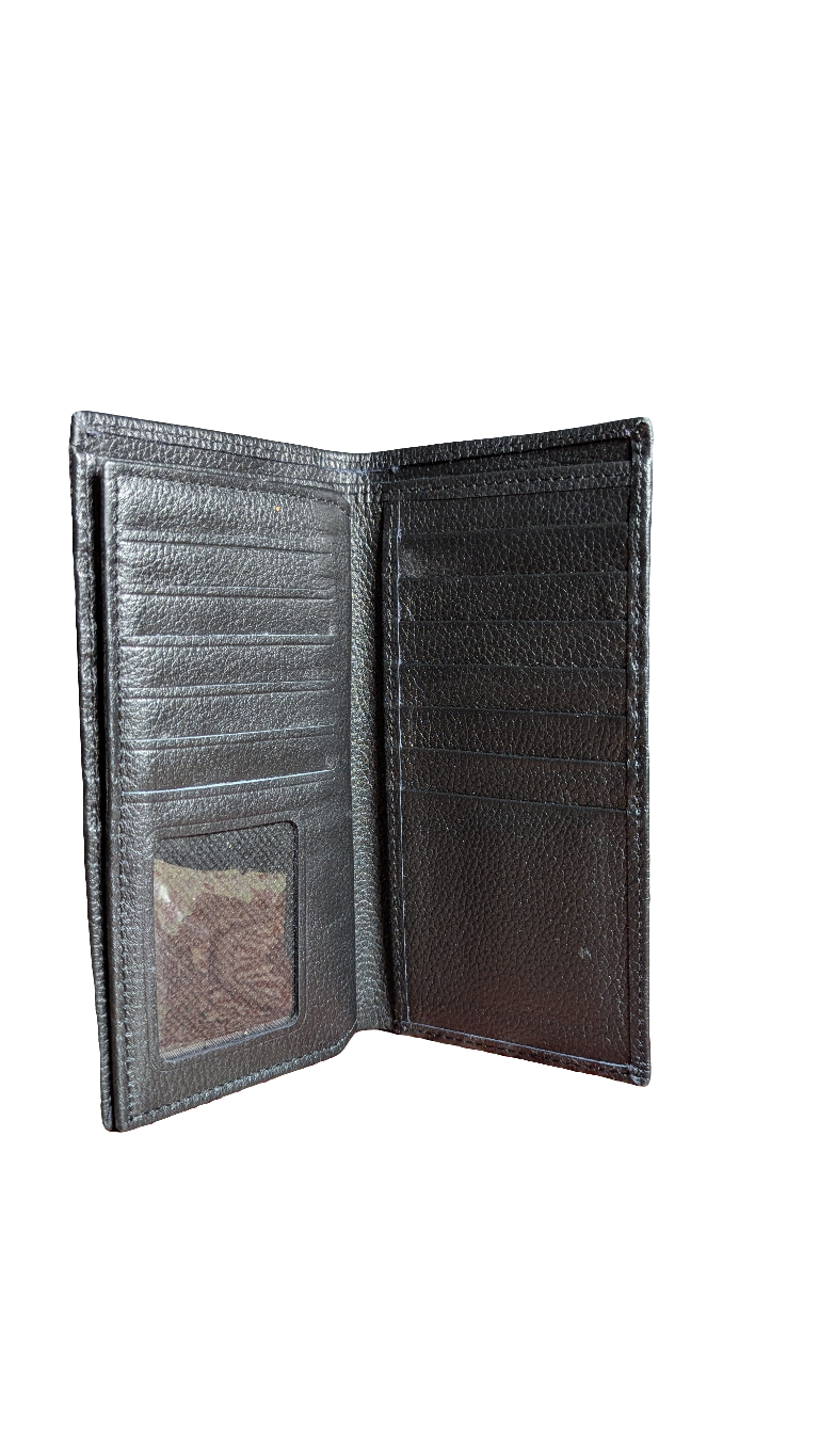 ARW-954 Texture Leather Medium Long wallet | Black